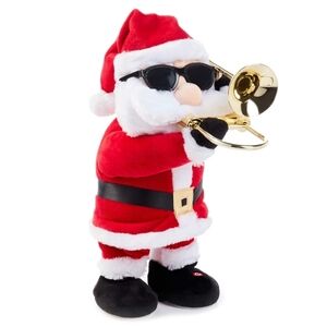 Gemmy Santa Claus Trombone Christmas Jazz Saints Go Marching Animated Plush